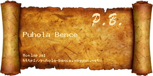 Puhola Bence névjegykártya